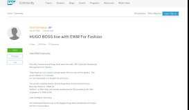 
							         HUGO BOSS live with EWM For Fashion | SAP Blogs								  
							    