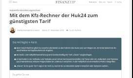 
							         Huk24 Kfz-Versicherungsrechner: So berechnen Sie die ... - Finanztip								  
							    