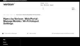 
							         Hum x by Verizon - Web Portal - Manage Mobile / Wi-Fi Hotspot Settings								  
							    