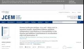 
							         Human Leukocyte Antigen-A24 and -DQA1*0301 in Japanese Insulin ...								  
							    