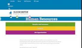 
							         Human Resources | Bloomington Public Schools - District #271								  
							    