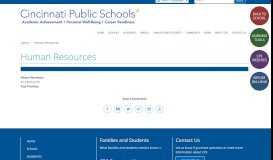 
							         Human Resources | Cincinnati Public Schools								  
							    