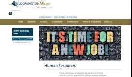 
							         Human Resources | City of Bloomington MN								  
							    