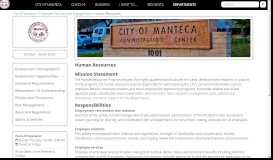 
							         Human Resources | City of Manteca								  
							    
