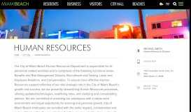 
							         Human Resources | City of Miami Beach								  
							    