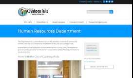 
							         Human Resources Department | City of Cuyahoga Falls								  
							    