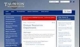 
							         Human Resources Department | City of Taunton MA								  
							    