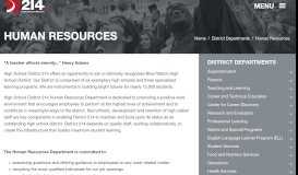 
							         Human Resources - District Departments | d214								  
							    