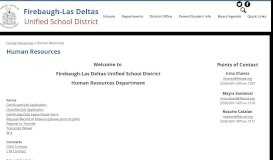 
							         Human Resources - District Departments - Firebaugh-Las Deltas ...								  
							    