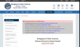 
							         Human Resources / Human Resources - Bridgeport Public Schools								  
							    