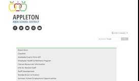 
							         Human Resources Information - Appleton Area School District								  
							    