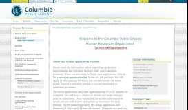 
							         Human Resources / Job Opportunities - Columbia Public Schools								  
							    