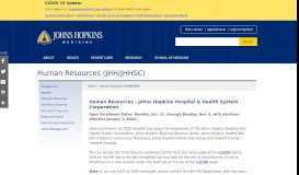 
							         Human Resources | Johns Hopkins Medicine in Baltimore, MD								  
							    