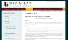 
							         Human Resources / Main Page - Birmingham City Schools								  
							    