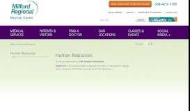 
							         Human Resources - Milford Regional Medical Center in ...								  
							    