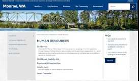 
							         Human Resources | Monroe, WA - Official Website - City of Monroe								  
							    