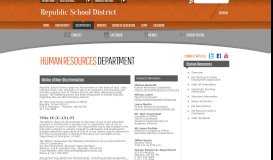 
							         Human Resources / Overview - Republic School District								  
							    