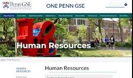 
							         Human Resources | Penn GSE								  
							    