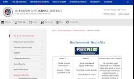 
							         Human Resources / Retirement Benefits - Jefferson City Public Schools								  
							    