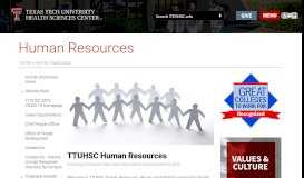 
							         Human Resources | Texas Tech University Health Sciences Center								  
							    