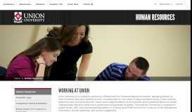 
							         Human Resources | Union University, a Christian College in Tennessee								  
							    