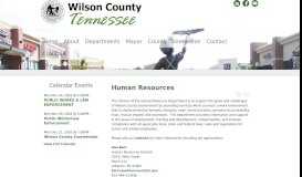 
							         Human Resources - Wilson County TN Government, Official Website								  
							    