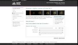 
							         Human rights cases of the ACT - ACTHRA Portal - ANU								  
							    