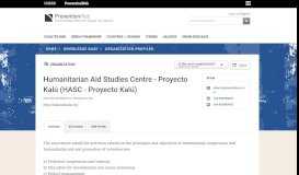 
							         Humanitarian Aid Studies Centre - Proyecto Kalú (HASC ...								  
							    