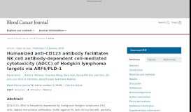 
							         Humanized anti-CD123 antibody facilitates NK cell antibody ... - Nature								  
							    