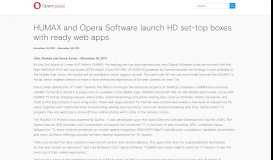 
							         HUMAX and Opera Software launch HD set-top boxes with ready web ...								  
							    