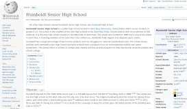
							         Humboldt Senior High School - Wikipedia								  
							    