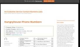 
							         Hungryhouse Customer Service Contact Free Number: 0800 ...								  
							    