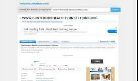 
							         hunterdonhealthyconnections.org at WI. Hunterdon Healthy ...								  
							    