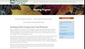 
							         Hunting Program - Door County Land Trust								  
							    