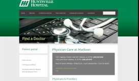 
							         Huntsville Hospital Physician Health Care Services Madison Locations								  
							    