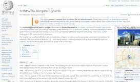 
							         Huntsville Hospital System - Wikipedia								  
							    