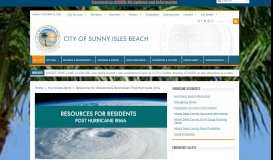 
							         Hurricane Irma Recovery - City of Sunny Isles Beach								  
							    