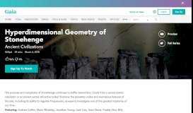 
							         Hyperdimensional Geometry of Stonehenge | Gaia								  
							    