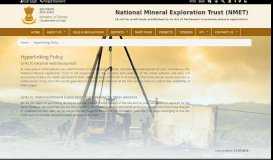 
							         Hyperlinking policy - National Mineral Exploration Trust (NMET)								  
							    