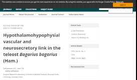 
							         Hypothalamohypophysial vascular and neurosecretory link in the ...								  
							    