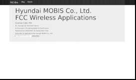 
							         Hyundai MOBIS Co., Ltd. FCC ID Applications (PIN)								  
							    
