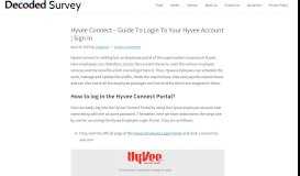 
							         Hyvee Connect - Guide To Login To Your Hyvee Account ...								  
							    