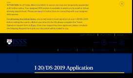 
							         I-20/DS-2019 Application | ISSS								  
							    