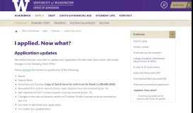 
							         I applied. Now what? - Office of Admissions - University of Washington								  
							    