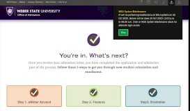 
							         I Applied. What's Next? - Weber State University								  
							    