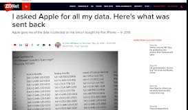 
							         I asked Apple for all my data. Here's what was sent back | ZDNet								  
							    