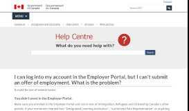 
							         I can log into my account in the Employer Portal, but I can't submit an ...								  
							    