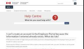 
							         I can't create an account in the Employer Portal because the ...								  
							    