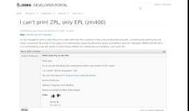 
							         I can't print ZPL, only EPL (zm400) | Zebra Technologies Developer ...								  
							    