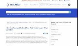 
							         I did not receive my Star2Star Web Portal login. What can I do ...								  
							    